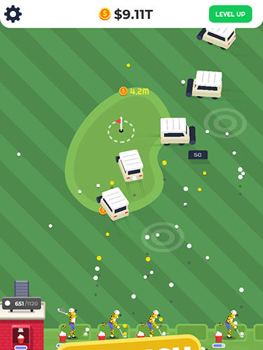 Gameplay of the Golf Inc. tycoon for Android phone or tablet.