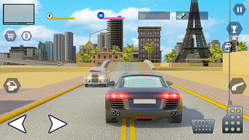 Gameplay of the Grand Vegas crime city for Android phone or tablet.
