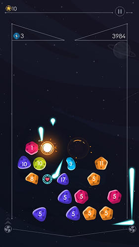 Gameplay of the Gravity balls: Planet breaker for Android phone or tablet.