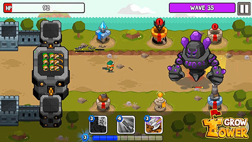 Gameplay of the Grow tower: Castle defender TD for Android phone or tablet.