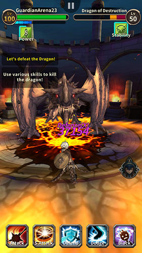 Gameplay of the Guardian arena for Android phone or tablet.