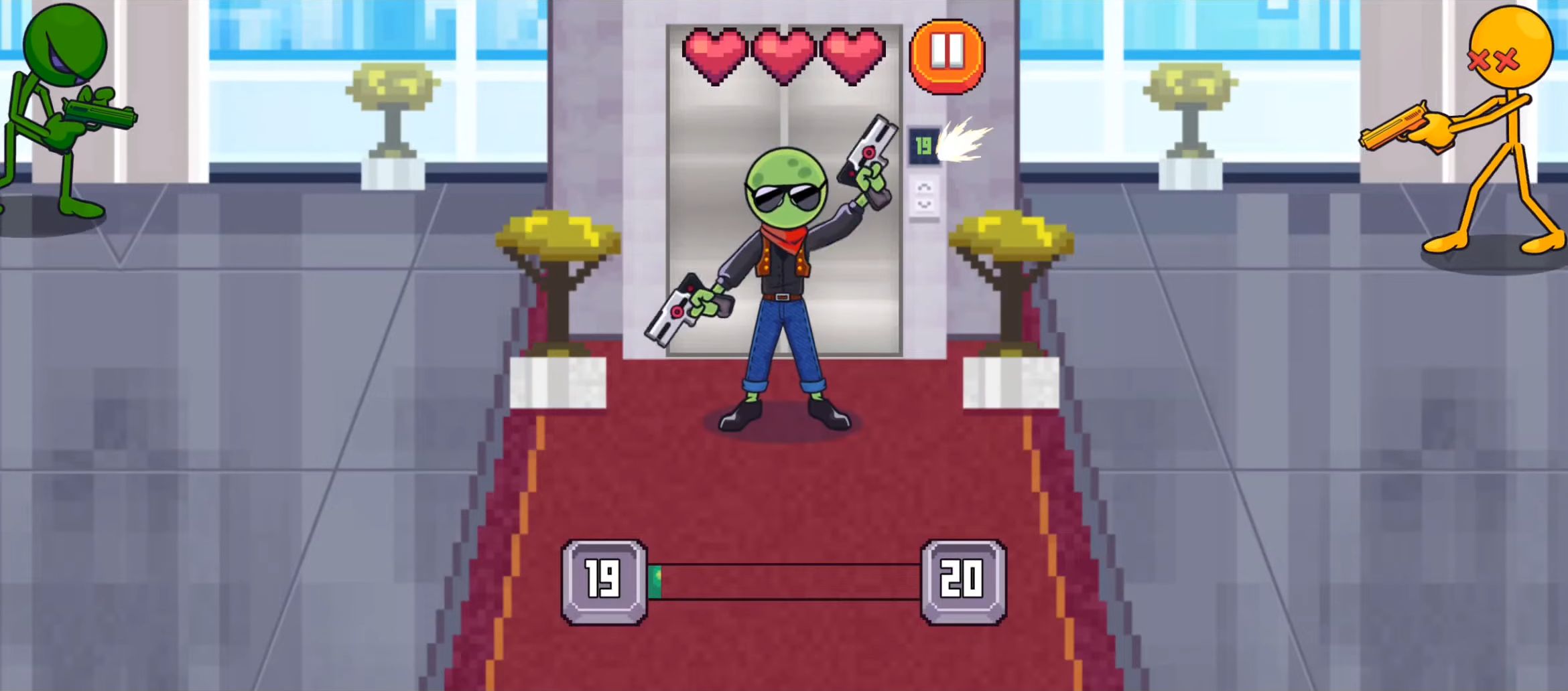 Gameplay of the Gun Craft - Stickman Battle for Android phone or tablet.