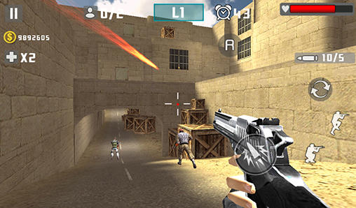Gameplay of the Gun shot fire war for Android phone or tablet.