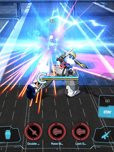 Gameplay of the Gundam battle: Gunpla warfare for Android phone or tablet.