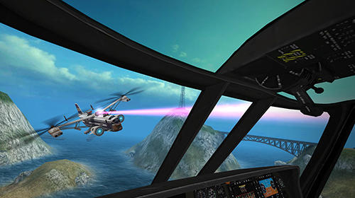 Gameplay of the Gunship battle 2 VR for Android phone or tablet.