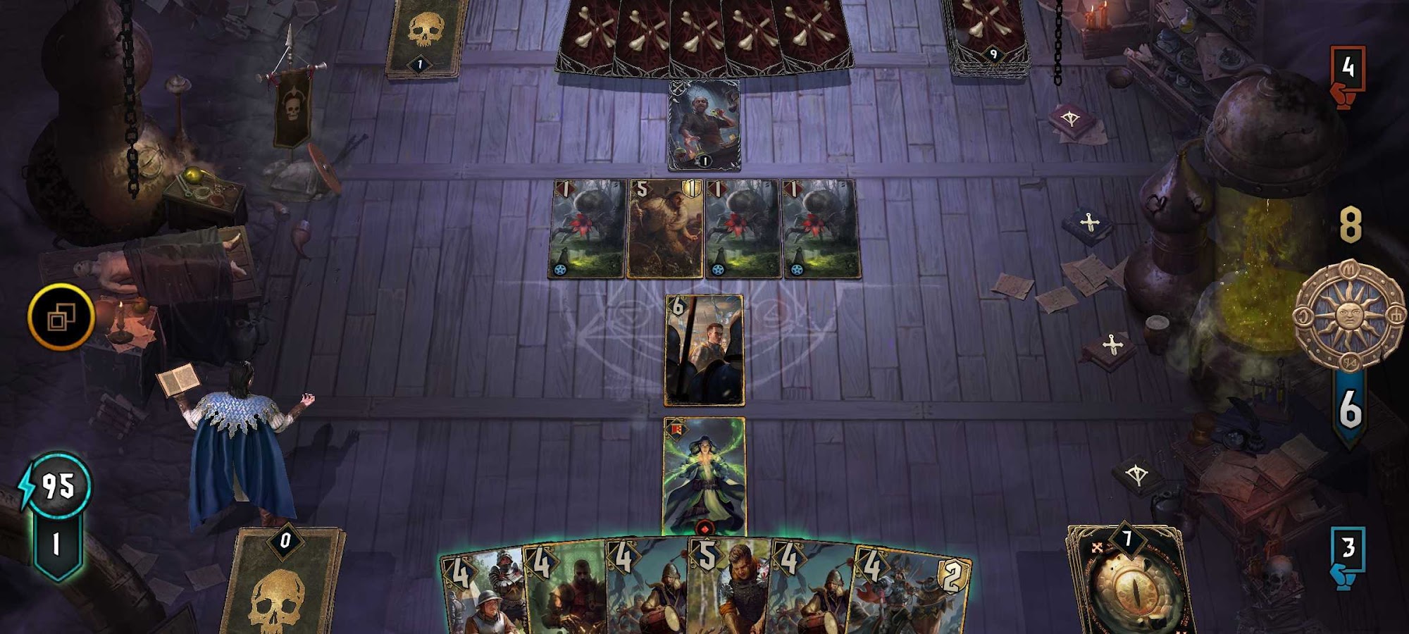 Gameplay of the GWENT: Rogue Mage for Android phone or tablet.