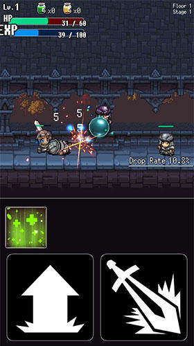 Gameplay of the Hack and slash hero: Pixel action RPG for Android phone or tablet.