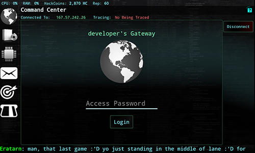 Gameplay of the Hackers: Hacking simulator for Android phone or tablet.