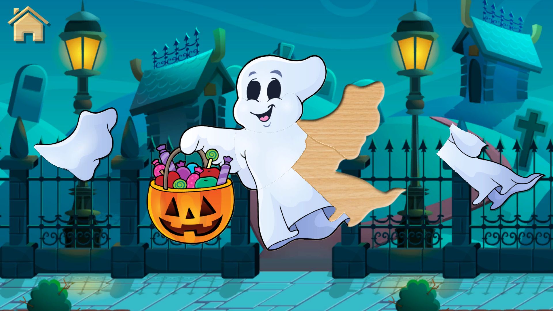 Gameplay of the Halloween Puzzles for Kids for Android phone or tablet.