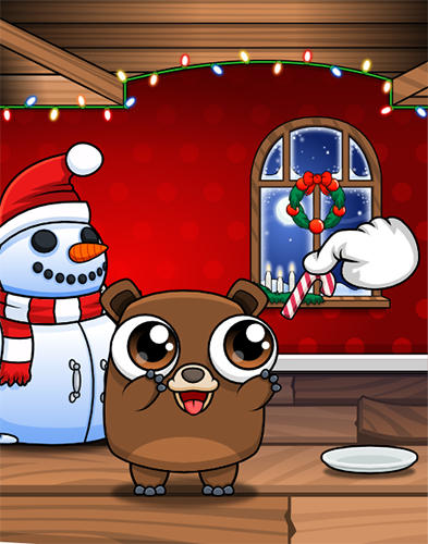 Gameplay of the Happy bear: Virtual pet game for Android phone or tablet.