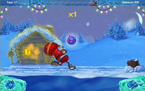 Gameplay of the Happy Santa's runner for Android phone or tablet.