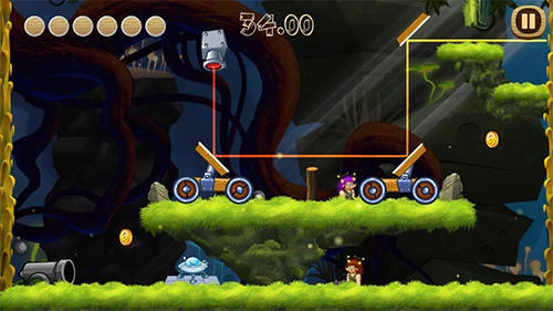 Gameplay of the Hedgehogs commandos: Think, aim, shoot, jump for Android phone or tablet.