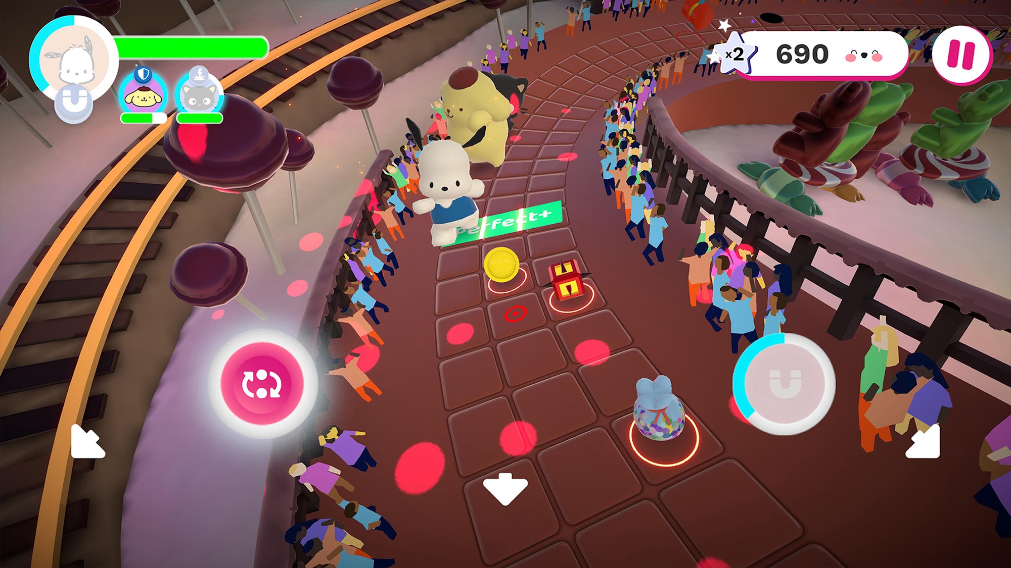 Gameplay of the HELLO KITTY HAPPINESS PARADE for Android phone or tablet.
