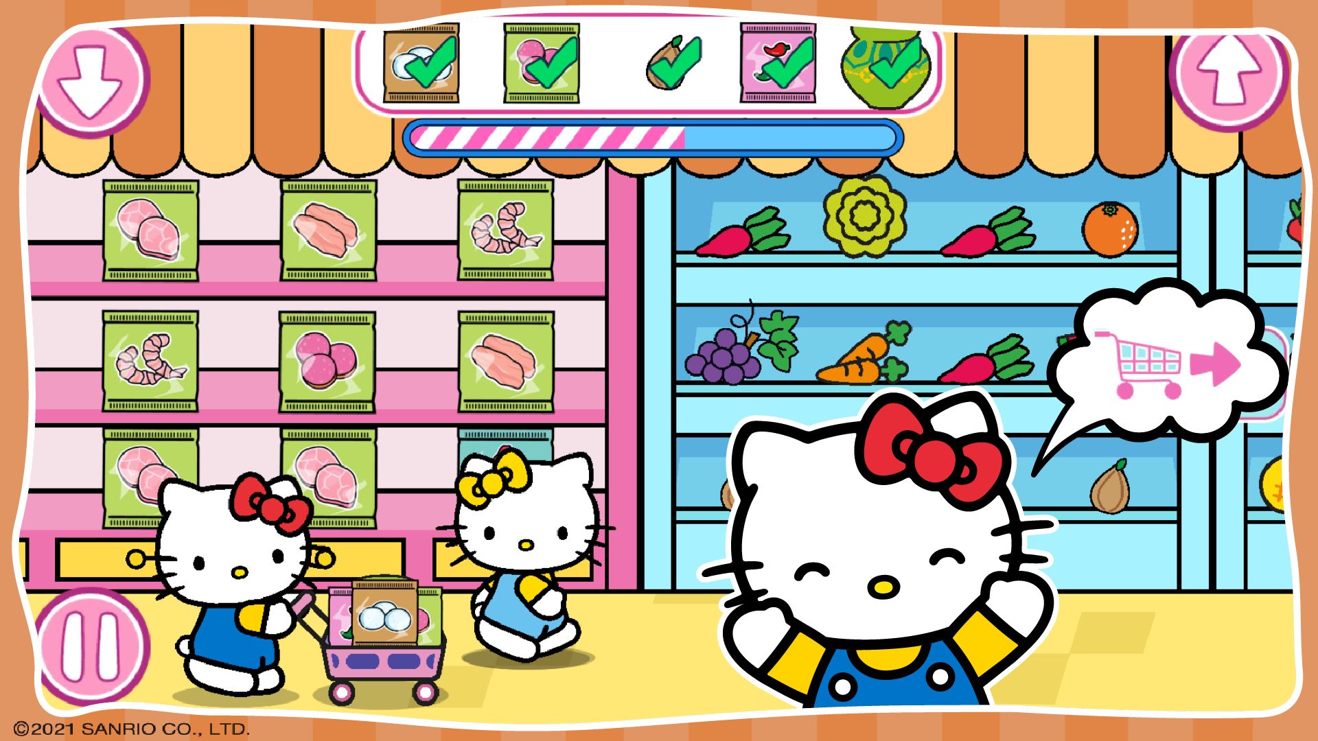 Gameplay of the Hello Kitty: Kids Supermarket for Android phone or tablet.