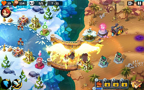 Gameplay of the Hero defense king for Android phone or tablet.
