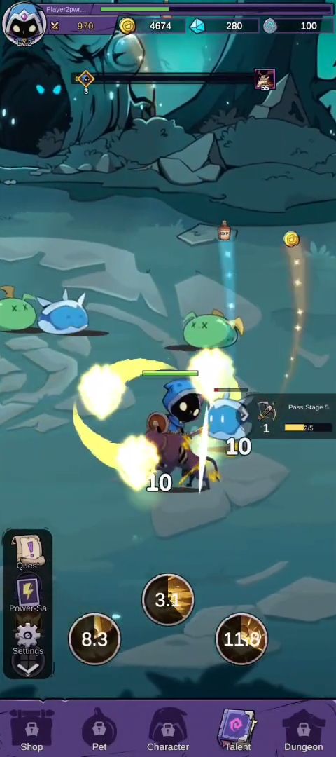 Gameplay of the Hero Rush - Idle RPG for Android phone or tablet.