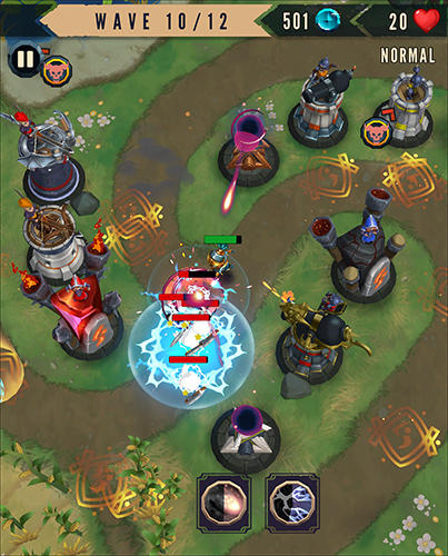 Gameplay of the Heroes and havoc TD: Tower defense for Android phone or tablet.