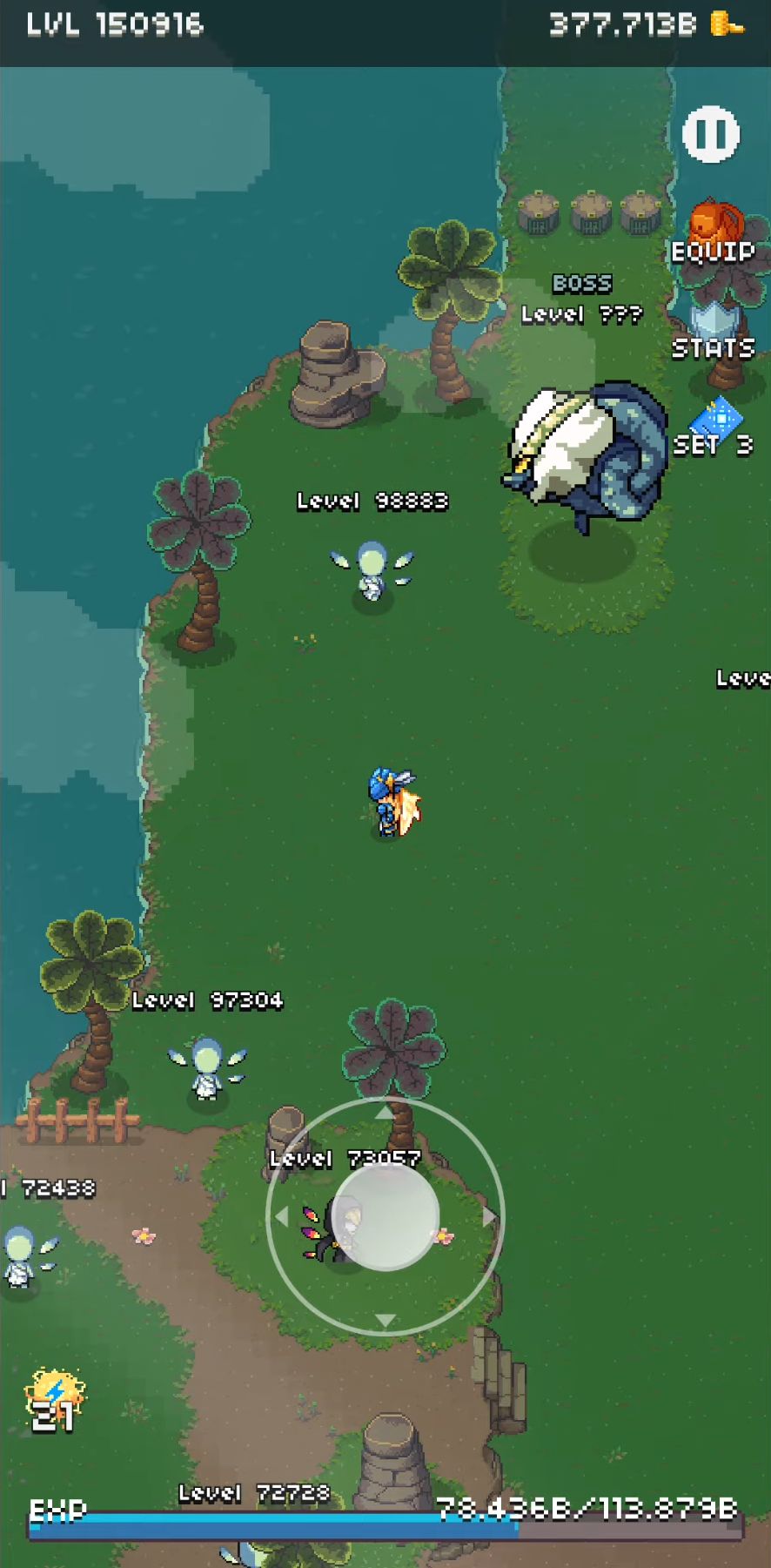 Gameplay of the Hero's Quest: Automatic Roguelite RPG for Android phone or tablet.