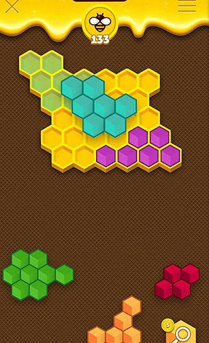 Gameplay of the Hexa buzzle for Android phone or tablet.