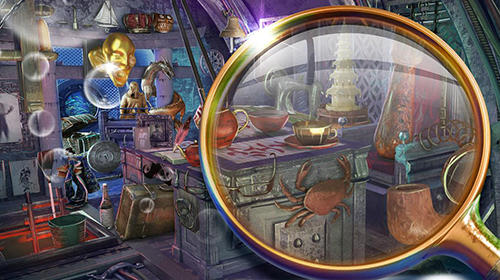 Gameplay of the Hidden objects: Submarine monster. Seek and find for Android phone or tablet.