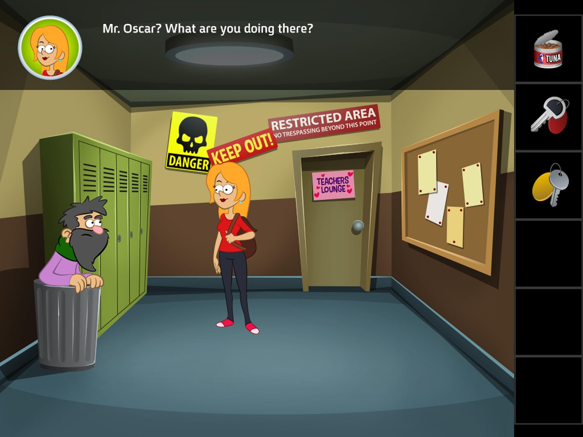 Gameplay of the High School Adventure for Android phone or tablet.