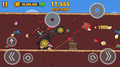 Gameplay of the Hill dismount: Smash the fruits for Android phone or tablet.