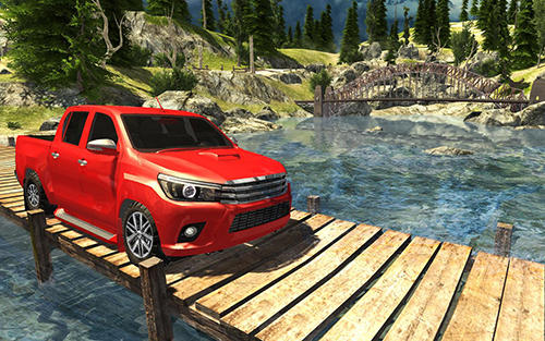 Gameplay of the Hilux offroad hill climb truck for Android phone or tablet.