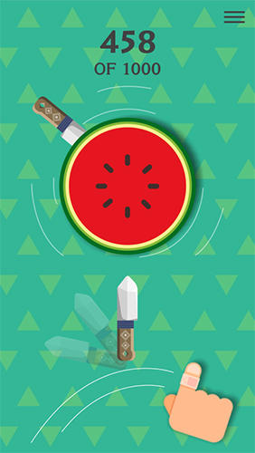 Gameplay of the Hit the fruit: Flip the knife for Android phone or tablet.