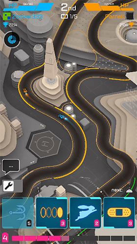 Gameplay of the Hyperdrome: Tactical battle racing for Android phone or tablet.