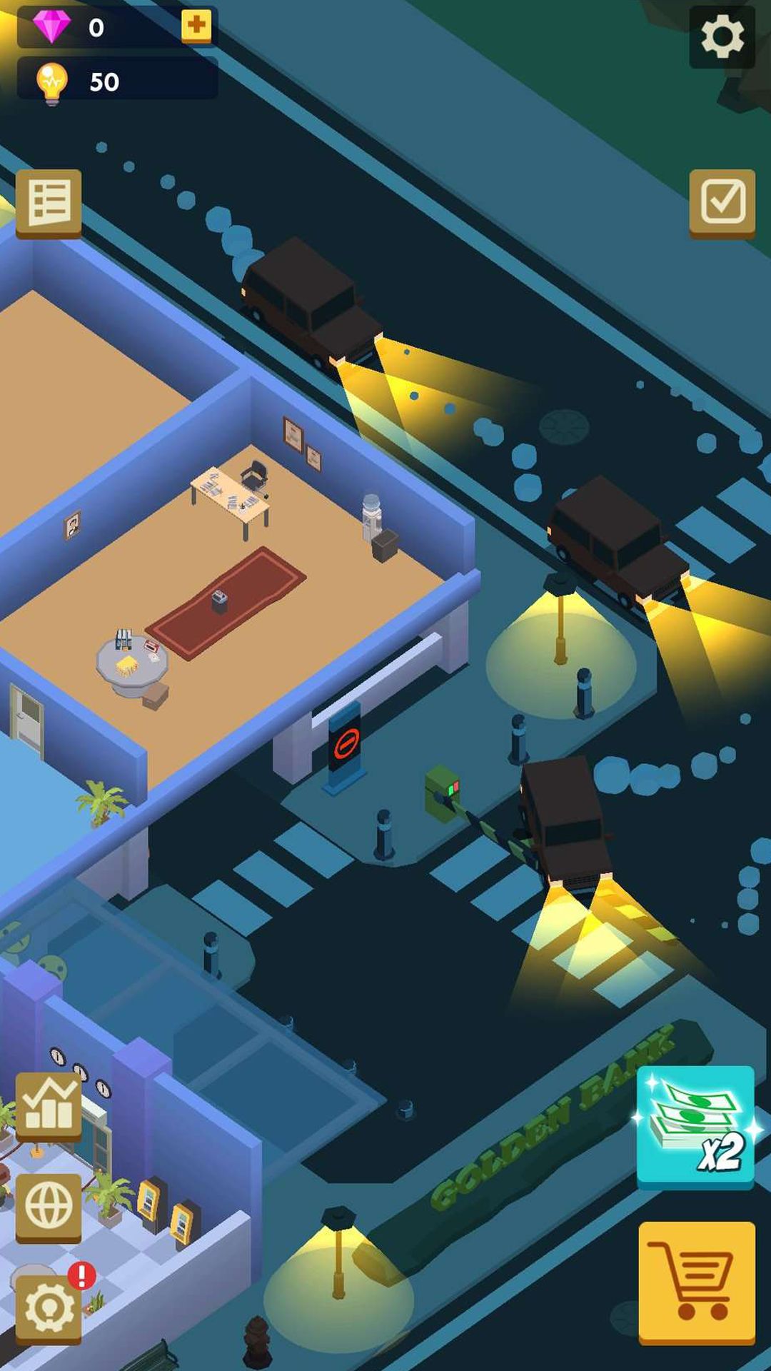 Gameplay of the Idle Bank for Android phone or tablet.