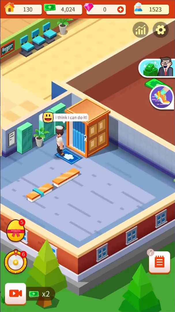 Gameplay of the Idle Cooking School for Android phone or tablet.