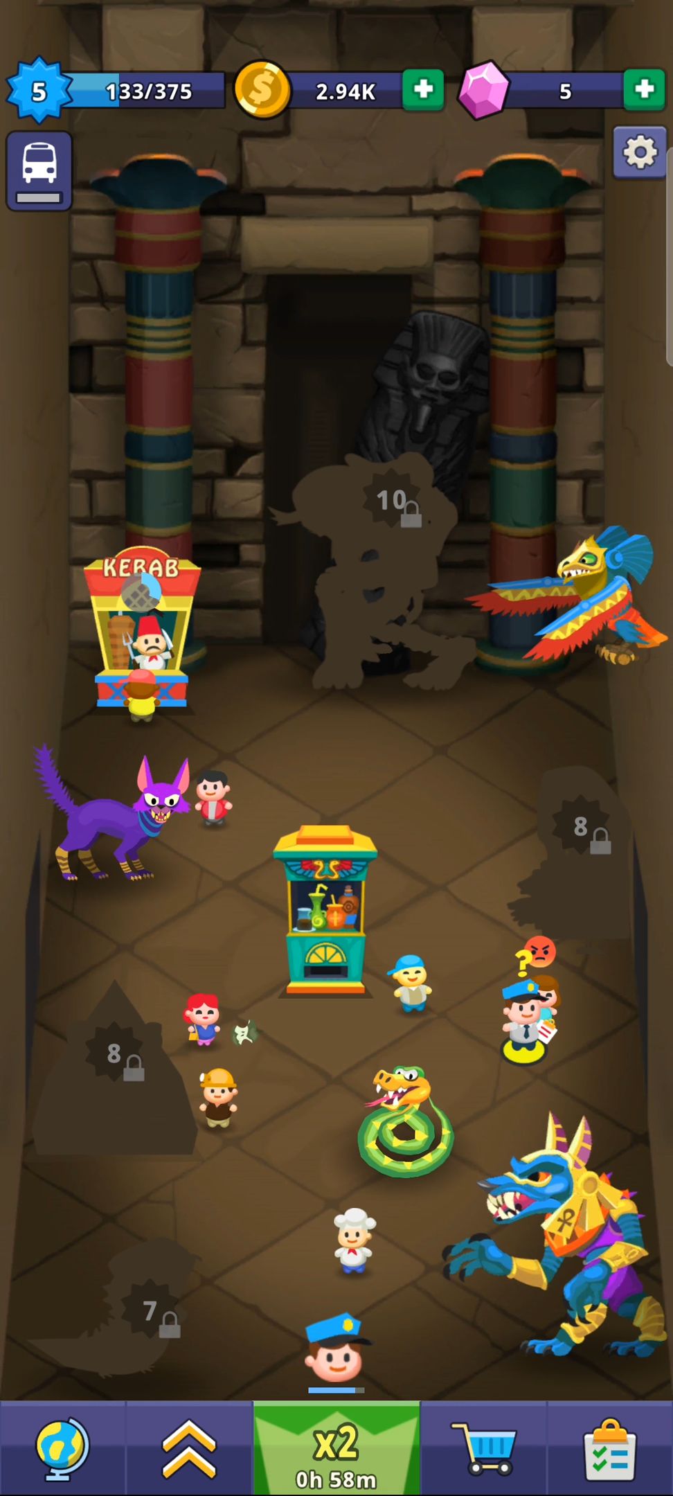 Gameplay of the Idle Creepy Park Inc. for Android phone or tablet.