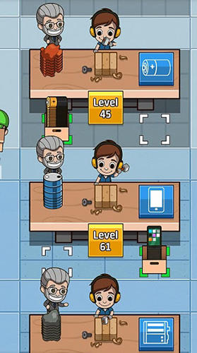 Gameplay of the Idle factory tycoon for Android phone or tablet.