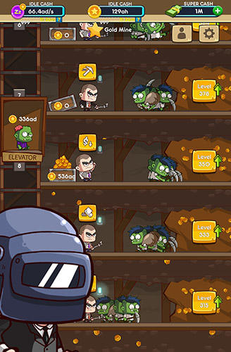 Gameplay of the Idle miner: Zombie survival for Android phone or tablet.