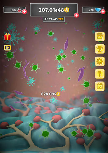 Gameplay of the Idle plague for Android phone or tablet.