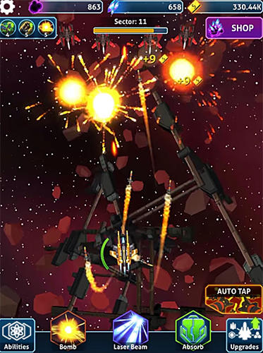 Gameplay of the Idle space: Endless clicker for Android phone or tablet.