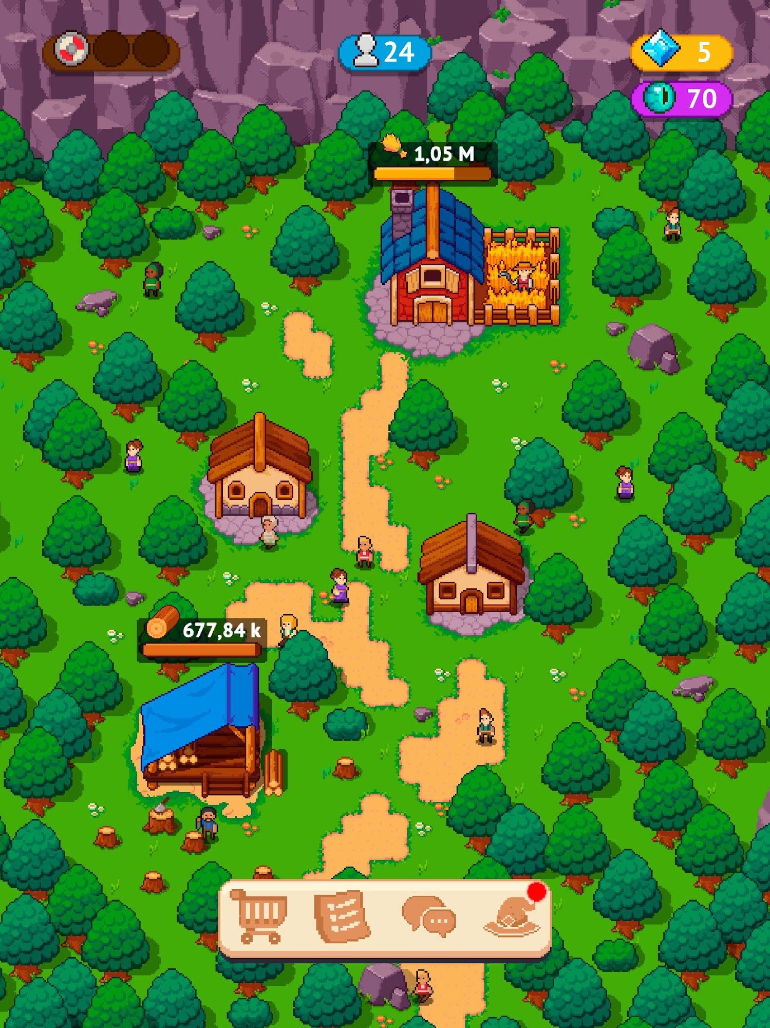 Gameplay of the Idle Town Master for Android phone or tablet.