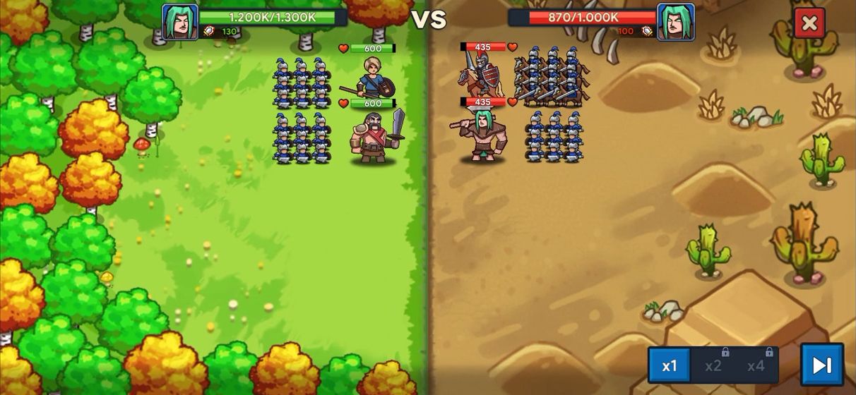 Gameplay of the Island Clash - Idle Wars for Android phone or tablet.