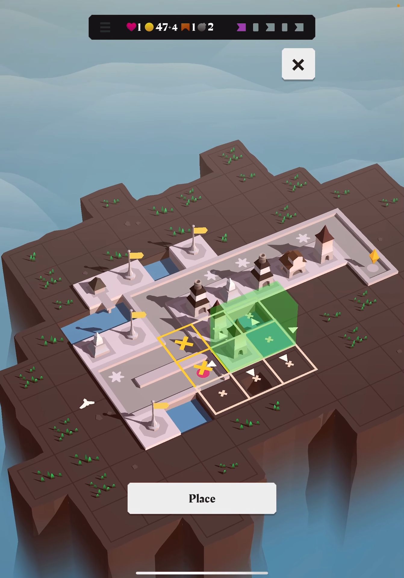 Gameplay of the Isle of Arrows for Android phone or tablet.