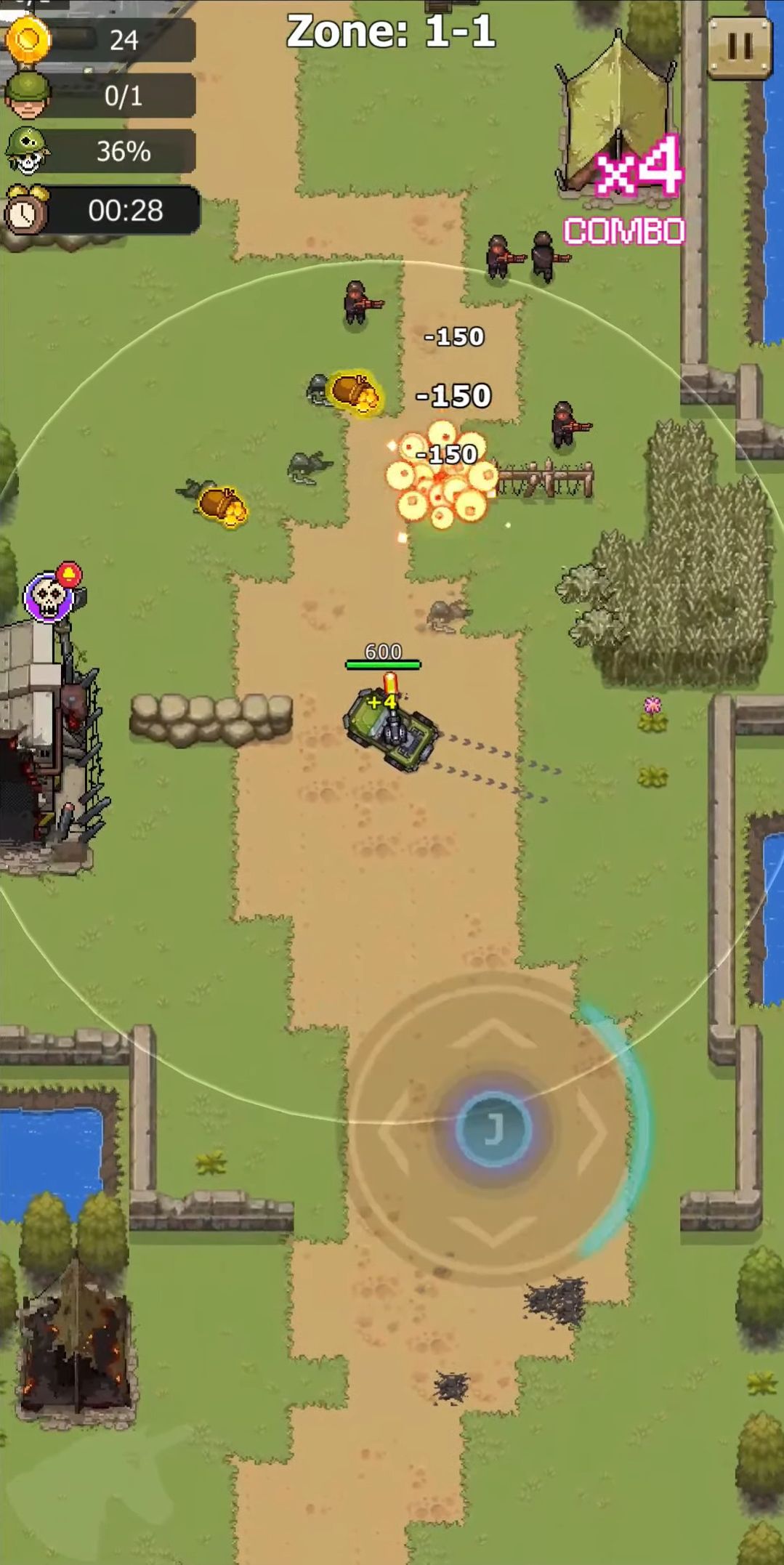 Gameplay of the Jackal Army: Retro Shooting for Android phone or tablet.