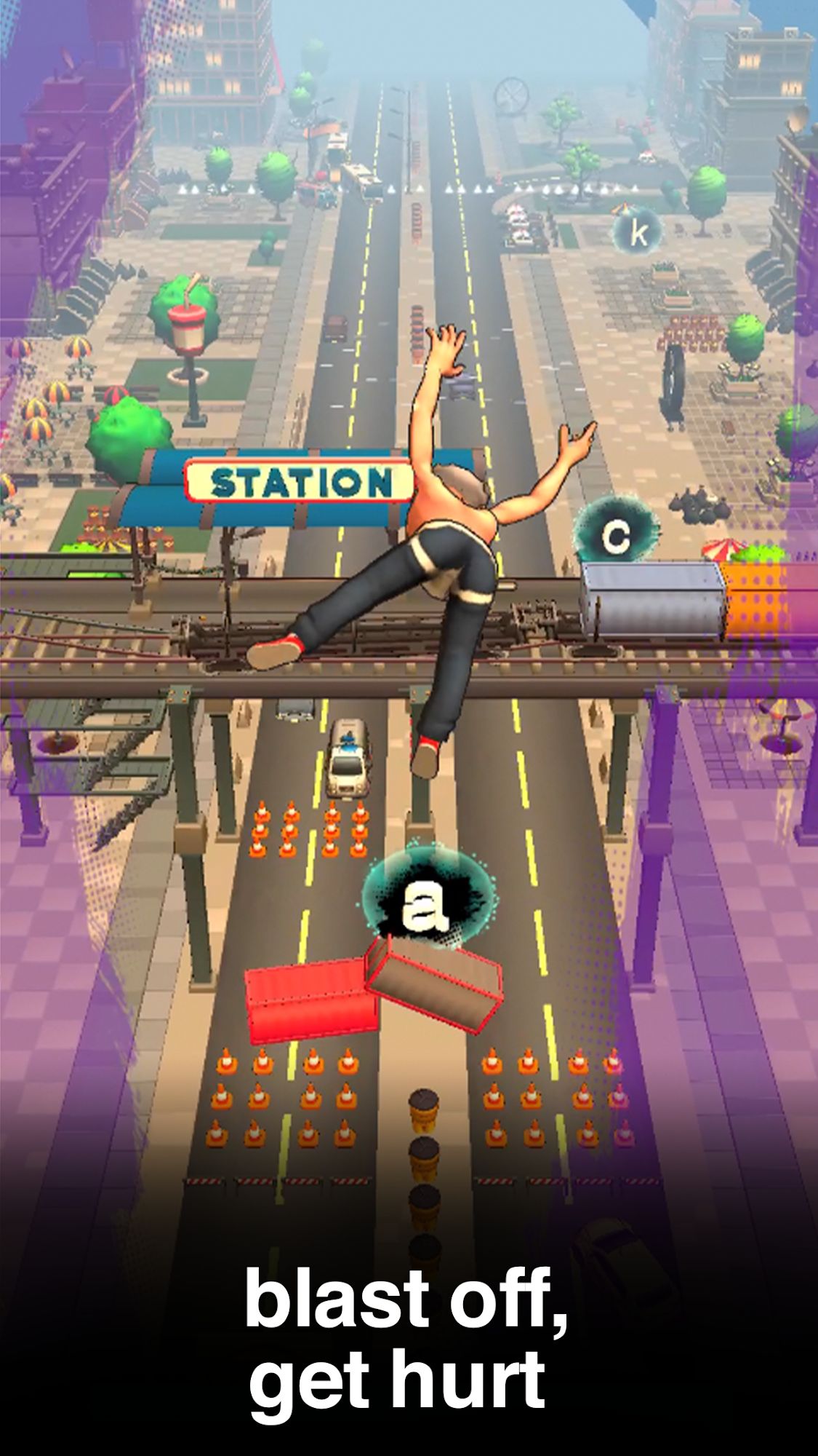 Gameplay of the Jackass Human Slingshot for Android phone or tablet.