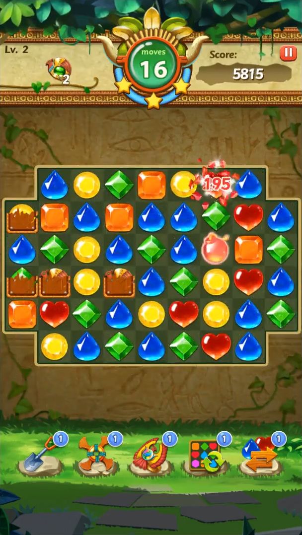 Gameplay of the Jewel & Gem Blast - Match 3 Puzzle Game for Android phone or tablet.
