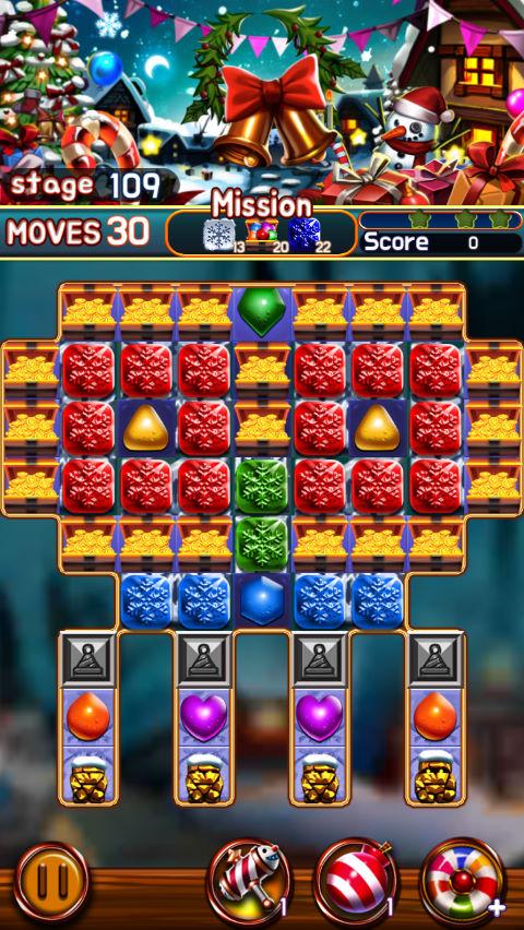 Gameplay of the Jewel Snow Puzzle for Android phone or tablet.