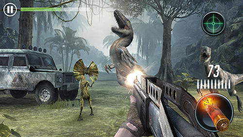 Gameplay of the Jurassic missions: Free offline shooting games for Android phone or tablet.
