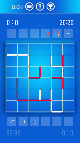 Gameplay of the Just contours: Logic and puzzle game with lines for Android phone or tablet.