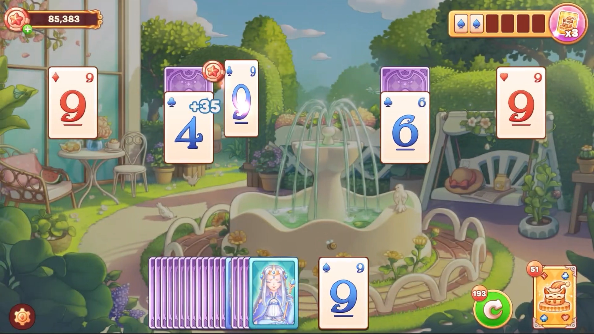Gameplay of the Kawaii Theater Solitaire for Android phone or tablet.