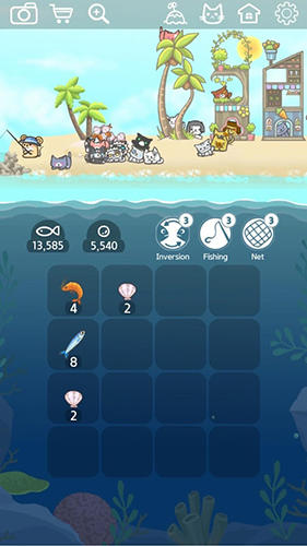 Gameplay of the Kitty cat island: 2048 puzzle for Android phone or tablet.