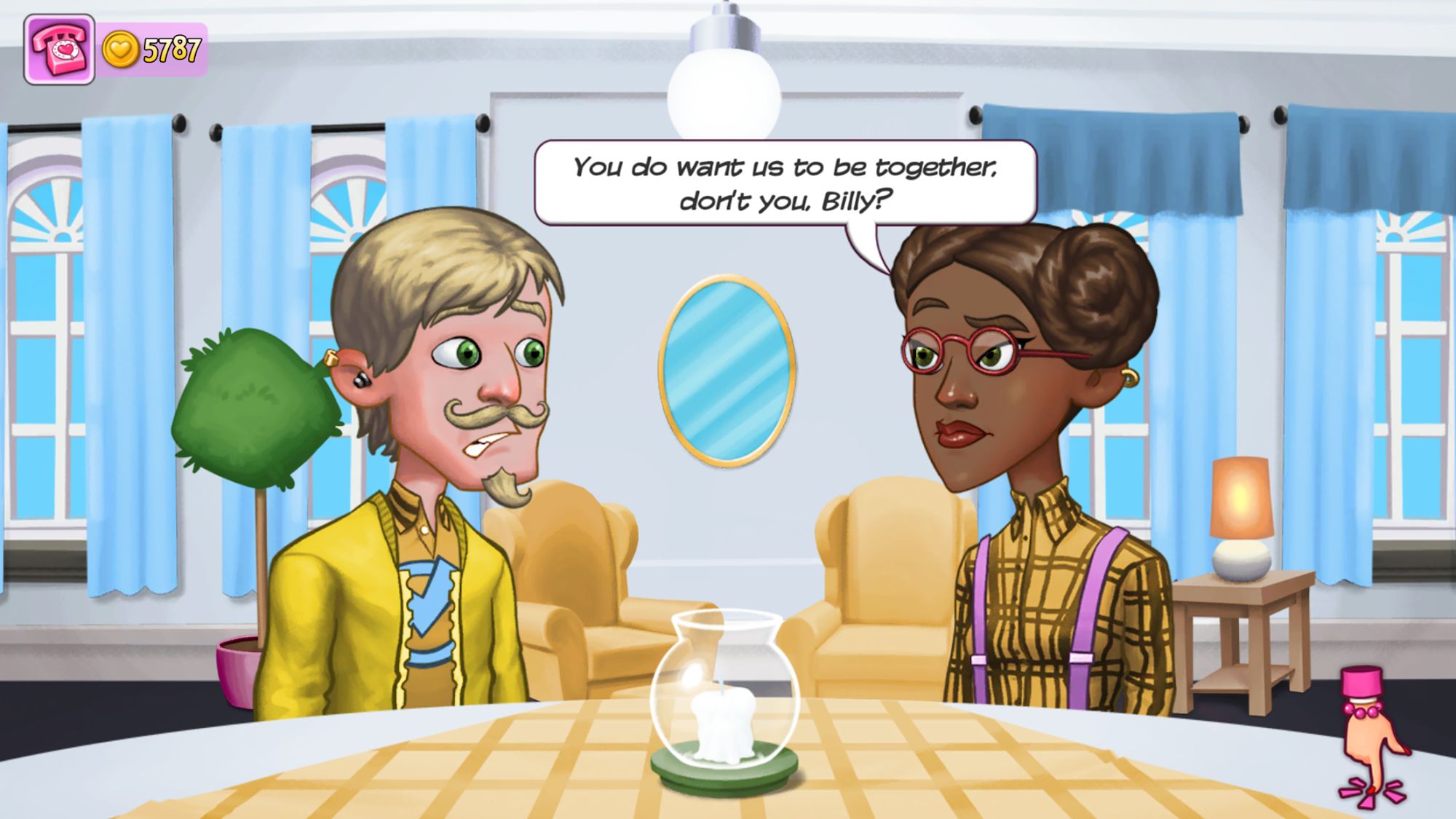 Gameplay of the Kitty Powers' Love Life for Android phone or tablet.