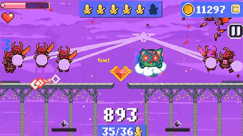 Gameplay of the Laser kitty: Pow! Pow! for Android phone or tablet.