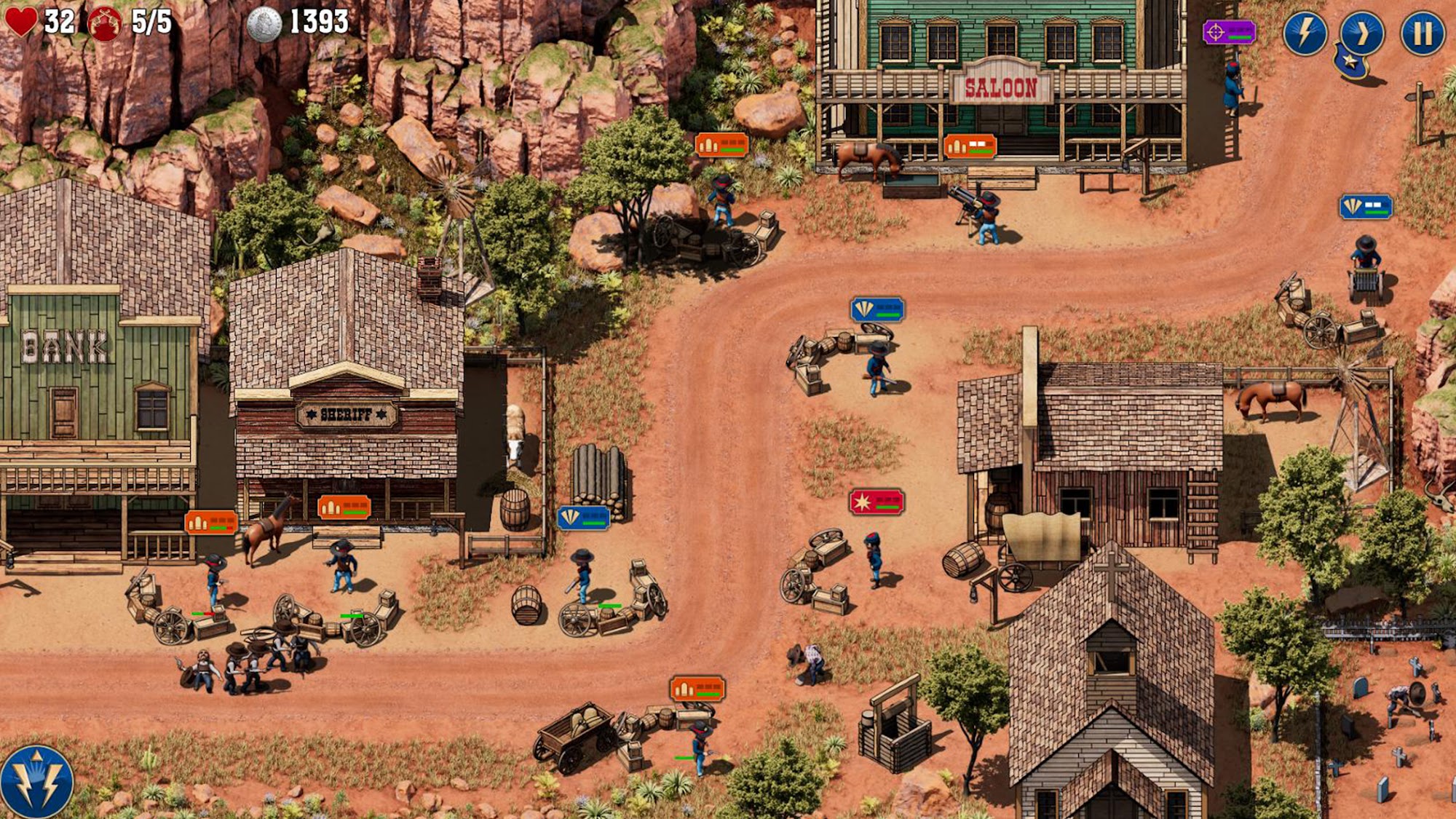 Gameplay of the Lawless West for Android phone or tablet.